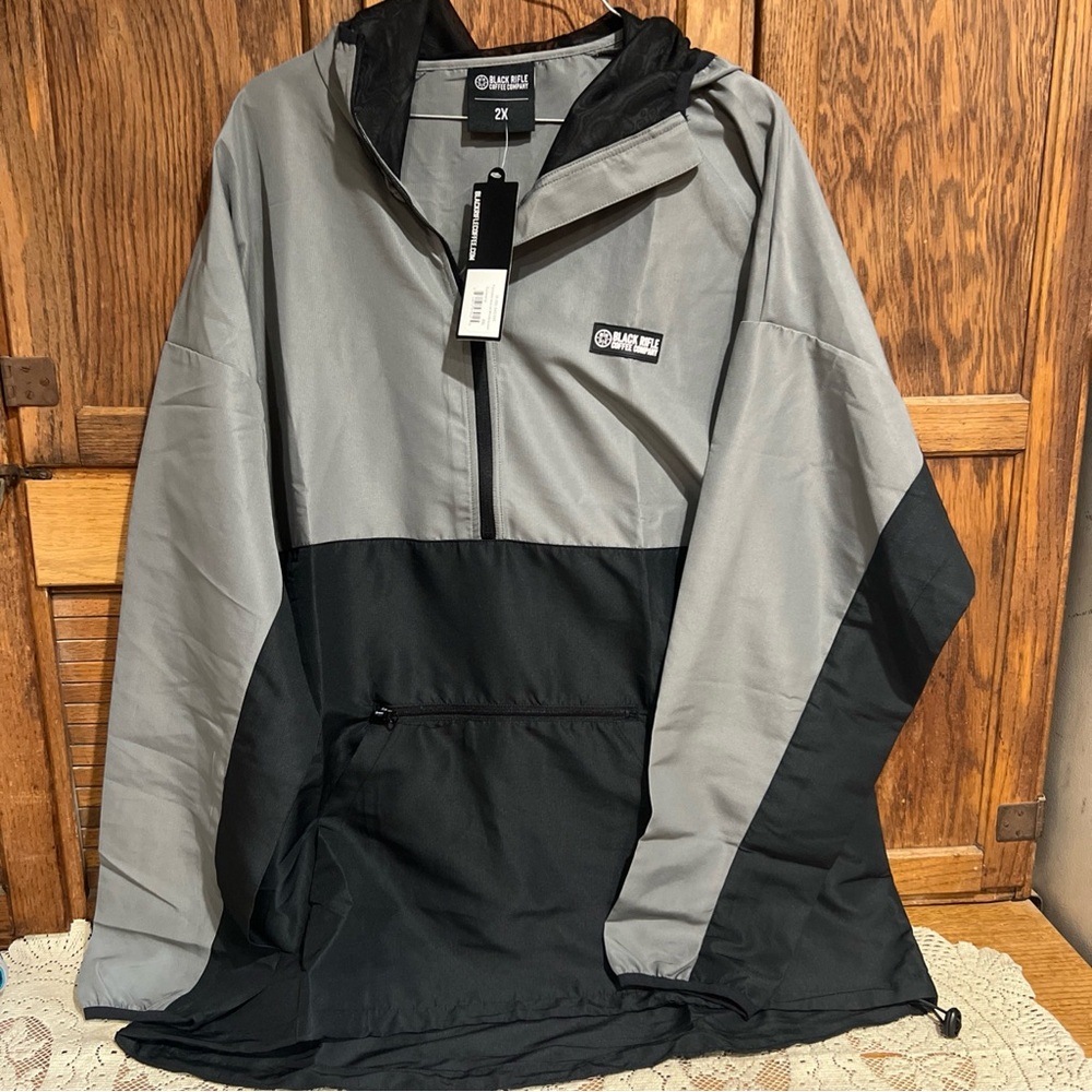 NWT Black Rifle Coffee Company  Anorak Windbreaker Gunmetal Men’s 2X